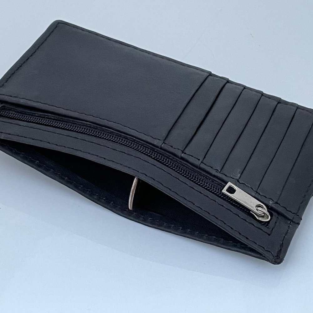Card Holders Wallet Black Genuine Leather Handmade - Picture 9 of 10